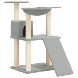 vidaXL Cat Tree with Sisal Scratching Posts 83 cm Pet Supply Multi Colours - light grey