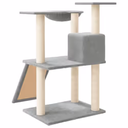 vidaXL Cat Tree with Sisal Scratching Posts 83 cm Pet Supply Multi Colours - light grey - Additional view 4