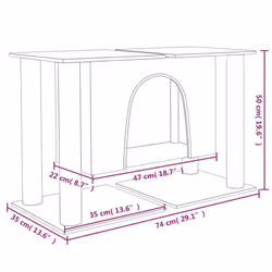 vidaXL Cat Tree with Sisal Scratching Posts 50 cm Pet Supply Multi Colours - light grey - Additional view 5