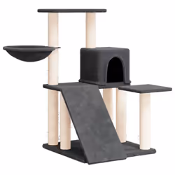 vidaXL Cat Tree with Sisal Scratching Posts 82 cm Pet Supply Multi Colours - dark grey