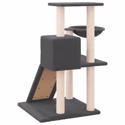 vidaXL Cat Tree with Sisal Scratching Posts Cat Activity Centre Multi Colours - dark grey - Additional view 4