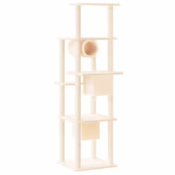 vidaXL Cat Tree with Sisal Scratching Posts Cream 169 cm Cat Scratch Tower - Additional view 4