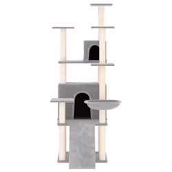 vidaXL Cat Tree with Sisal Scratching Posts Light Grey 154 cm Cat Climber - Additional view 2