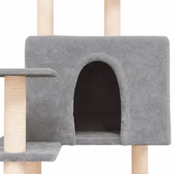 vidaXL Cat Tree with Sisal Scratching Posts 153 cm Cat Climber Multi Colours - light grey - Additional view 5