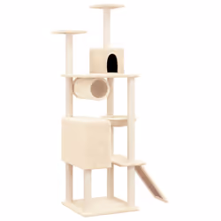 vidaXL Cat Tree with Sisal Scratching Posts Pet Supply 168 cm Multi Colours - cream