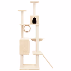vidaXL Cat Tree with Sisal Scratching Posts Pet Supply 168 cm Multi Colours - cream