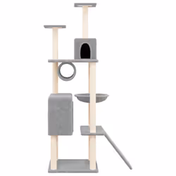 vidaXL Cat Tree with Sisal Scratching Posts Pet Supply 168 cm Multi Colours - light grey
