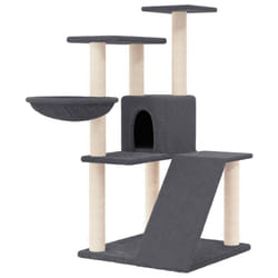 vidaXL Cat Tree with Sisal Scratching Posts Cat Activity Centre Multi Colours - dark grey