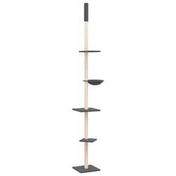 vidaXL Floor to Ceiling Cat Tree 263.5-289.5cm Cat Scratch Tower Multi Colours - dark grey