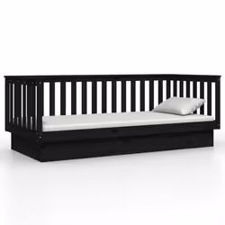 vidaXL Solid Wood Pine Day Bed Wooden Sofa Occasional Bed Multi Colours/Sizes - Black, 100 x 200 cm - Additional view 4