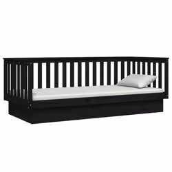 vidaXL Solid Wood Pine Day Bed Wooden Sofa Occasional Bed Multi Colours/Sizes - Black, 100 x 200 cm - Additional view 5