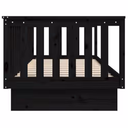 vidaXL Solid Wood Pine Day Bed Wooden Sofa Occasional Bed Multi Colours/Sizes - Black, 100 x 200 cm - Additional view 8