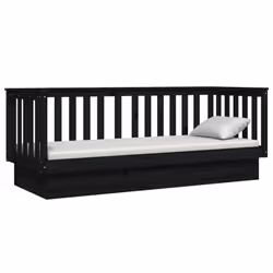 vidaXL Solid Wood Pine Day Bed Wooden Sofa Occasional Bed Multi Colours/Sizes - Black, 90 x 190 cm - Additional view 5