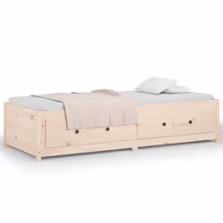 vidaXL Day Bed Wooden Sofa Bed Sleeper Sofa Occasional Bed Solid Wood Pine - Brown, 75 x 190 cm - Additional view 4