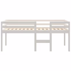 vidaXL High Sleeper Bed Bedroom Loft Bed Frame Kids Bedstead Solid Wood Pine - White, 75 x 190 cm - Additional view 4