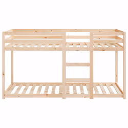) vidaXL Bunk Bed Bedroom Kids Bed Frame Children Twin Sleeper Solid Wood Pine - Brown, 80 x 200 cm (W x L - Additional view 4