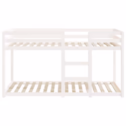 ) vidaXL Bunk Bed Bedroom Kids Bed Frame Children Twin Sleeper Solid Wood Pine - White, 80 x 200 cm (W x L - Additional view 4