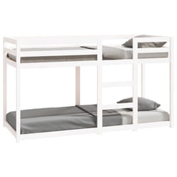 ) vidaXL Bunk Bed Bedroom Kids Bed Frame Children Twin Sleeper Solid Wood Pine - White, 75 x 190 cm (W x L