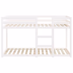 ) vidaXL Bunk Bed Bedroom Kids Bed Frame Children Twin Sleeper Solid Wood Pine - White, 75 x 190 cm (W x L - Additional view 4