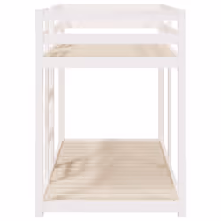 ) vidaXL Bunk Bed Bedroom Kids Bed Frame Children Twin Sleeper Solid Wood Pine - White, 75 x 190 cm (W x L - Additional view 5