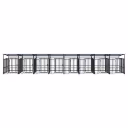 vidaXL Outdoor Dog Kennel Steel Puppy Crate Pet Cage Enclosure Multi Sizes - 782 x 198 x 128 cm - Additional view 4