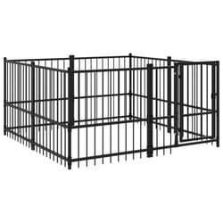 vidaXL Outdoor Dog Kennel Steel Puppy Crate Pet Cage Enclosure Multi Sizes - 194 x 193.5 x 100 cm