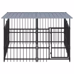 vidaXL Outdoor Dog Kennel Steel Puppy Crate Pet Cage Enclosure Multi Sizes - 200 x 198 x 128 cm - Additional view 4