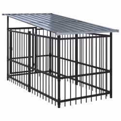 vidaXL Outdoor Dog Kennel Steel Puppy Crate Pet Cage Enclosure Multi Sizes - 200 x 198 x 128 cm - Additional view 6