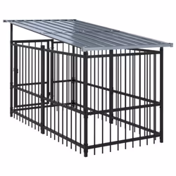 vidaXL Outdoor Dog Kennel Steel Puppy Crate Pet Cage Enclosure Multi Sizes - 394 x 198 x 128 cm - Additional view 5