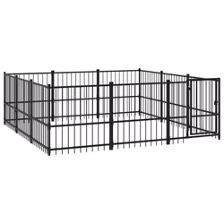vidaXL Outdoor Dog Kennel Steel Dog Crate Pet Cage Puppy Enclosure Multi Sizes - 291 x 291 x 100 cm