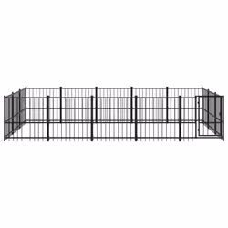 vidaXL Outdoor Dog Kennel Steel Dog Crate Pet Cage Puppy Enclosure Multi Sizes - 485 x 291 x 100 cm - Additional view 2