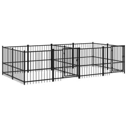 vidaXL Outdoor Dog Kennel Steel Dog Crate Pet Cage Puppy Enclosure Multi Sizes - 388 x 193.5 x 100 cm