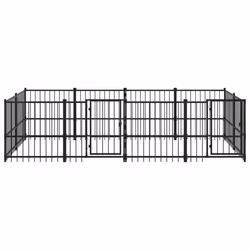 vidaXL Outdoor Dog Kennel Steel Dog Crate Pet Cage Puppy Enclosure Multi Sizes - 388 x 193.5 x 100 cm
