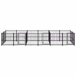 vidaXL Outdoor Dog Kennel Steel Dog Crate Pet Cage Puppy Enclosure Multi Sizes - 582 x 193.5 x 100 cm - Additional view 2