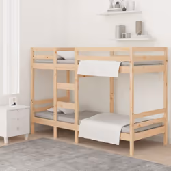 vidaXL Solid Wood Pine Bunk Bed Twin Sleeper Loft Bed Base Multi Colours/Sizes - brown, 90 x 200 cm - Additional view 2