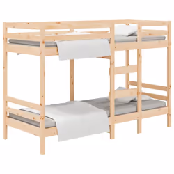 vidaXL Solid Wood Pine Bunk Bed Twin Sleeper Loft Bed Base Multi Colours/Sizes - brown, 80 x 200 cm - Additional view 7