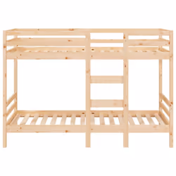 vidaXL Solid Wood Pine Bunk Bed Twin Sleeper Loft Bed Base Multi Colours/Sizes - brown, 75 x 190 cm - Additional view 4