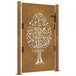 vidaXL Garden Gate Driveway Gate Fence Gate Fence Corten Steel Tree Design - 105 x 130 cm