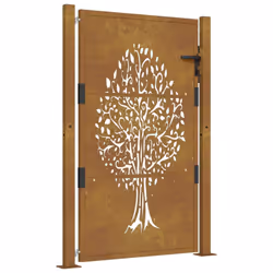 vidaXL Garden Gate Driveway Gate Fence Gate Fence Corten Steel Tree Design - 105 x 155 cm - Additional view 10