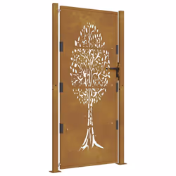 vidaXL Garden Gate Driveway Gate Fence Gate Fence Corten Steel Tree Design - 105 x 180 cm