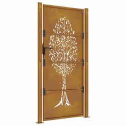 vidaXL Garden Gate Driveway Gate Fence Gate Fence Corten Steel Tree Design - 105 x 180 cm - Additional view 4