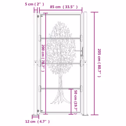 vidaXL Garden Gate Driveway Gate Fence Gate Fence Corten Steel Tree Design - 105 x 205 cm