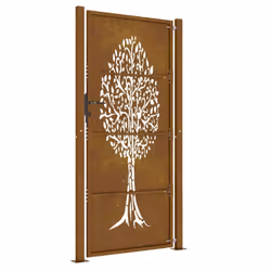 vidaXL Garden Gate Driveway Gate Fence Gate Fence Corten Steel Tree Design - 105 x 205 cm