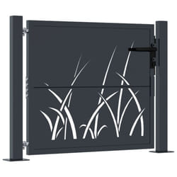 vidaXL Garden Gate Outdoor Gate Fence Gate Fence Anthracite Steel Grass Design - 105 x 105 cm