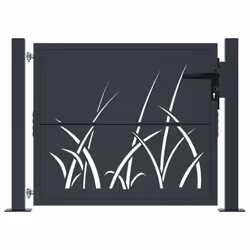 vidaXL Garden Gate Outdoor Gate Fence Gate Fence Anthracite Steel Grass Design - 105 x 105 cm