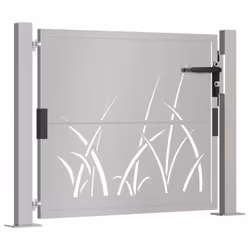 vidaXL Garden Gate Driveway Gate Fence Gate Fence Corten Steel Grass Design - 105 x 105 cm