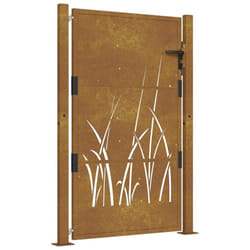vidaXL Garden Gate Driveway Gate Fence Gate Fence Corten Steel Grass Design - 105 x 155 cm