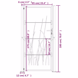 vidaXL Garden Gate Driveway Gate Fence Gate Fence Corten Steel Grass Design - 105 x 180 cm