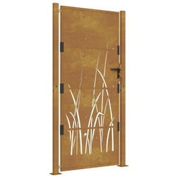 vidaXL Garden Gate Driveway Gate Fence Gate Fence Corten Steel Grass Design - 105 x 205 cm