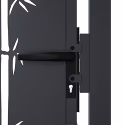 vidaXL Garden Gate Patio Gate Fence Gate Fence Anthracite Steel Bamboo Design - 105 x 155 cm - Additional view 6